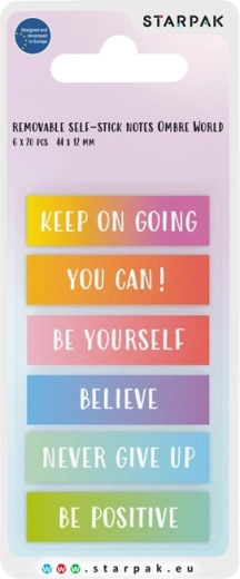 ombré indeksne nalepke z napisi, komplet 120 kos