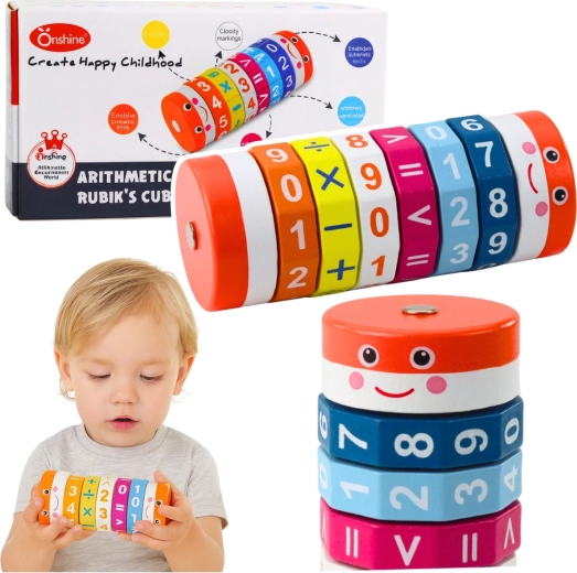 Izobraževalni matematični valj za otroke – vrtljiva številčna sestavljanka