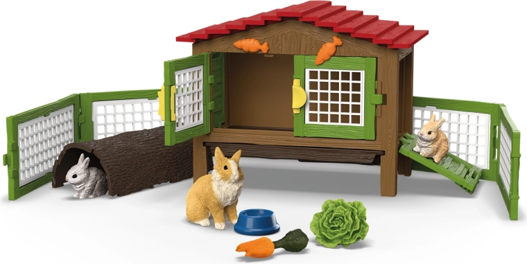 Schleich FARM WORLD zajčnik s pritlikavimi levjeglavimi zajci