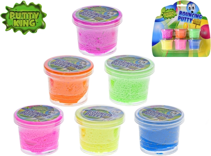Putty King skakajoča modelina – komplet 6 barv
