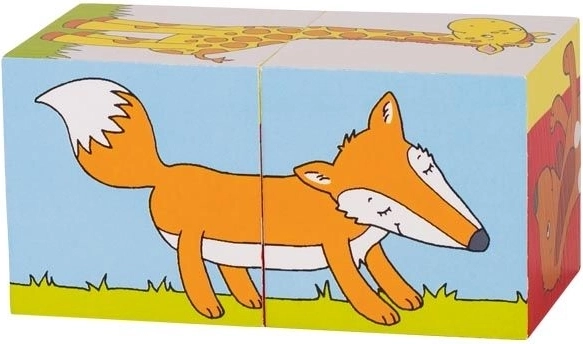 Lesene kocke z živalmi za otroke