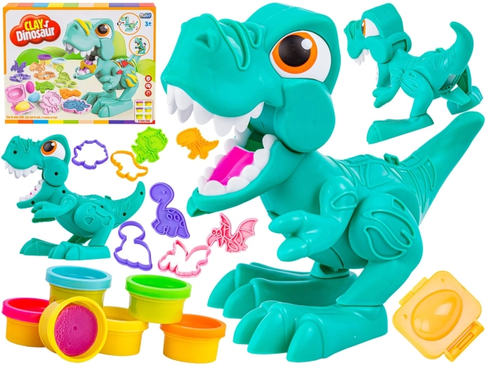 Creative playdough set with dinosaur figure and accessories