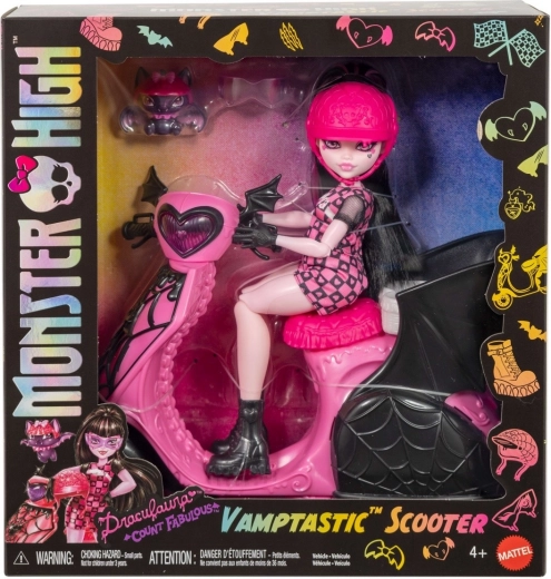 Monster High Draculaura z vampirskim skuterjem in netopirjem