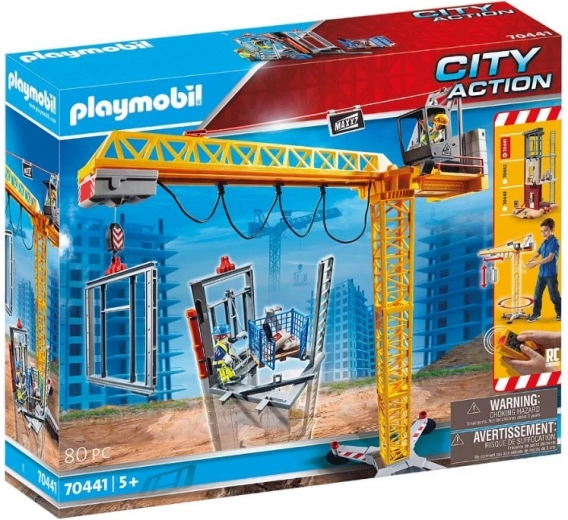 Playmobil City Action daljinsko vodeni žerjav z gradbeniki
