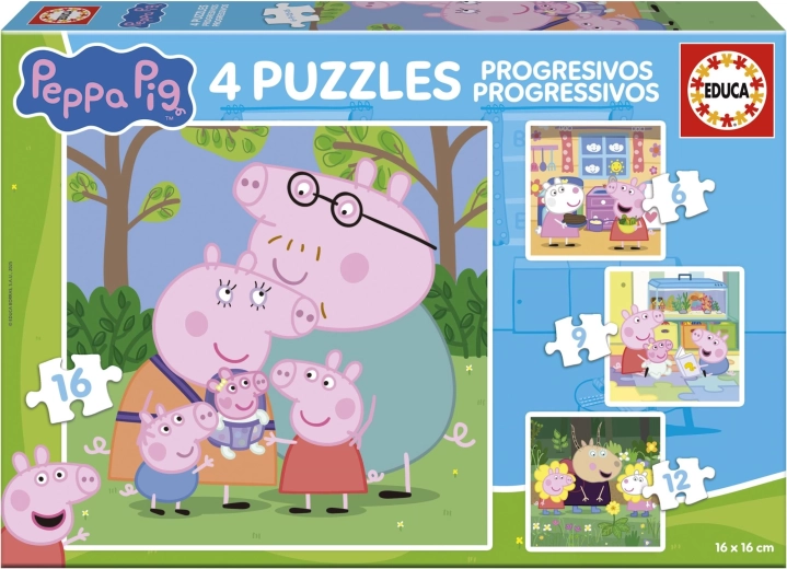 Sestavljanka PRAŠIČEK PEPA 4v1 (6–16 koščkov) EDUCA