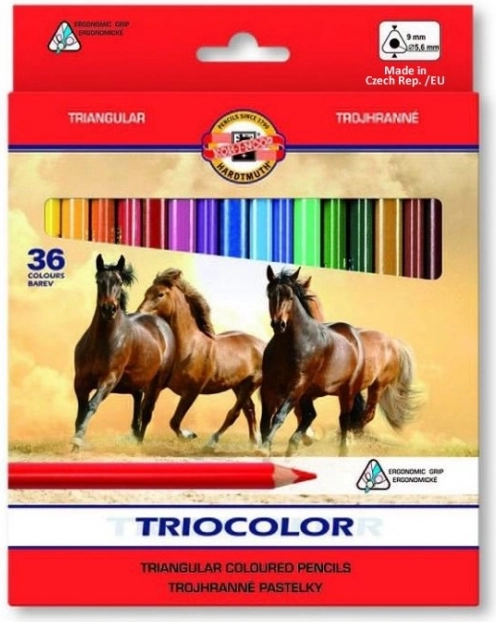 Trikotne barvice KOH-I-NOOR TRIOCOLOR, 36 kos