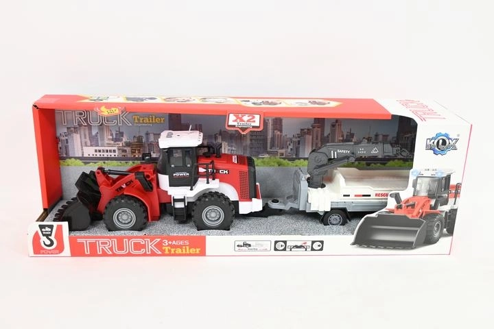Loader with trailer in a box