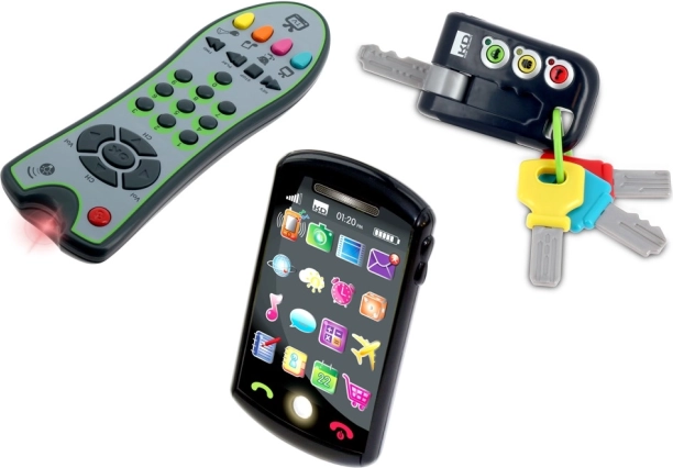 Trio set Tech Too – ključi, TV daljinec in otroški pametni telefon