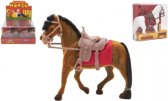 Konj s sedlom z flokirano površino 18 cm