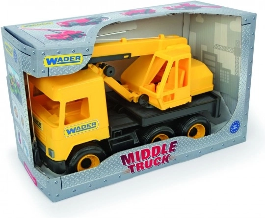 Plastični žerjav Middle Truck 40 cm, rumen – WADER