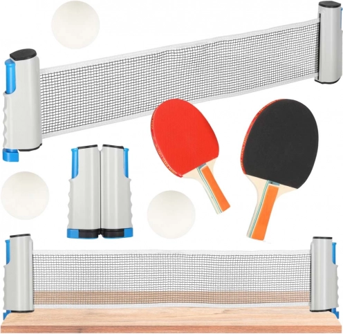 Komplet za namizni tenis z izvlečno mrežo in 2 loparjema
