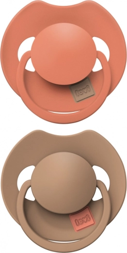 Silikonska dinamična duda LOVI PRIME 18m+ Granola/Orange, 2 kos