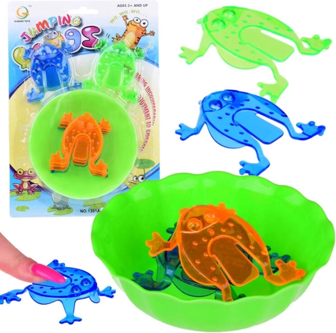 igra spretnosti skakajoče žabice z skledo