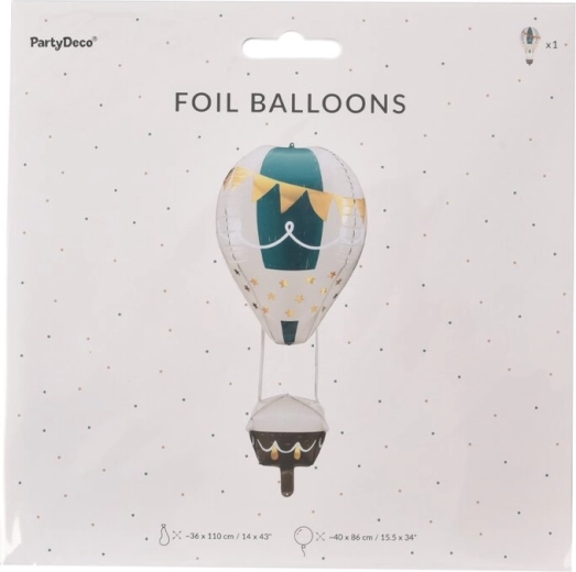 Folijski balon v obliki balona na vroč zrak – leteči balon 4D, 36 × 110 cm