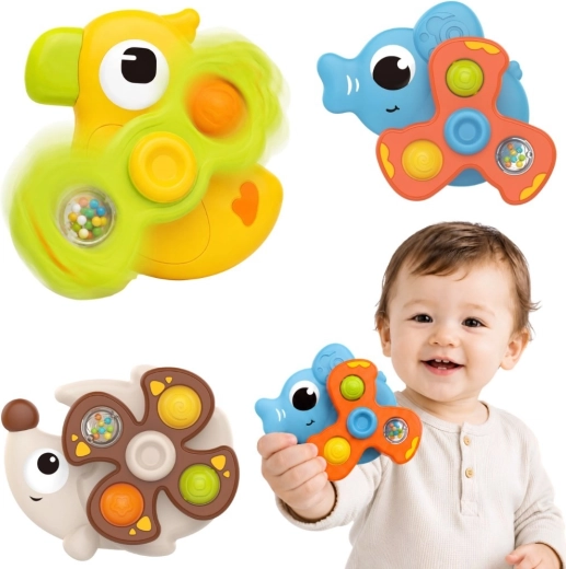 Woopie Baby senzorične vrteče igrače s priseskom – živalice, 3 kosi