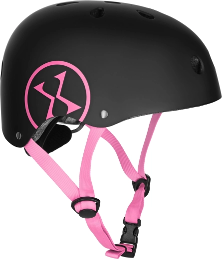 Kolesarska in rolerska čelada NILS Extreme črna/rožnata – S (52–56 cm)