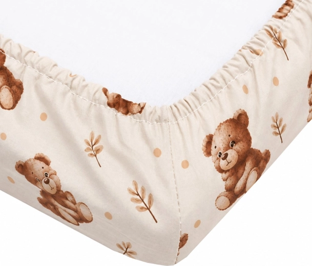 Bombažna rjuha za otroško posteljico New Baby Sweet baby bears 120 × 60 cm