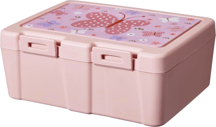 Kids snack box with divider and cutlery 18 × 13.5 × 7.5 cm - 1 piece