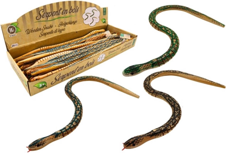Wooden articulated snake 50 cm - 1 piece