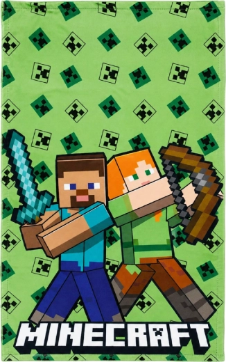 Brisača Minecraft 30 × 50 cm zelena – Steve in Alex