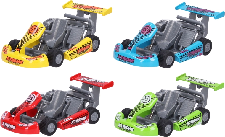 Kovinski gokart na vzvratno navijanje, 13 cm – 1 kos