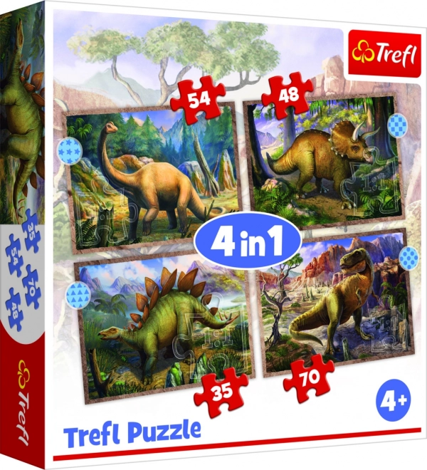 Sestavljanka 4v1 Zanimivi dinozavri