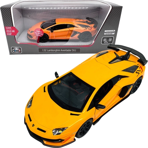 Kovinski model 1:32 Lamborghini Aventador SVJ – oranžen