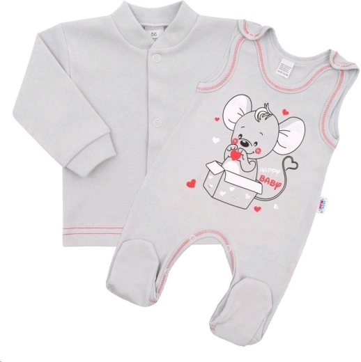 Dojenčki komplet New Baby Mouse, siva