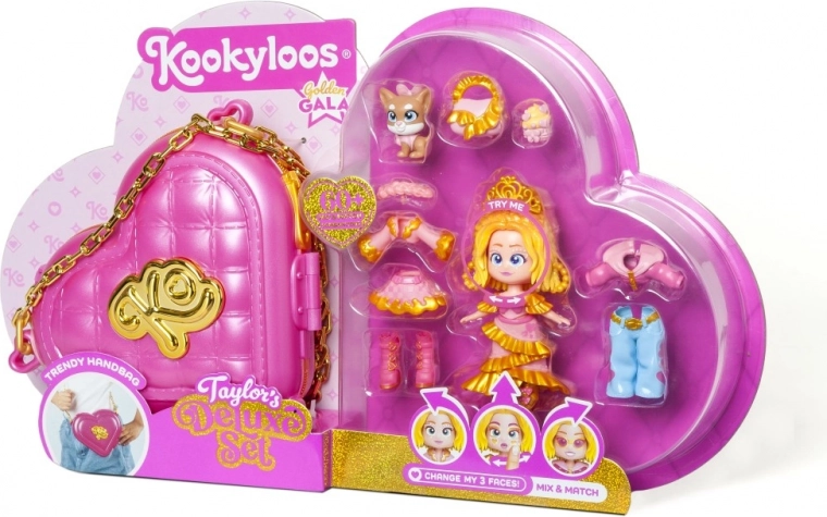 Punčka KookyLoos Taylor deluxe – set Golden Gala