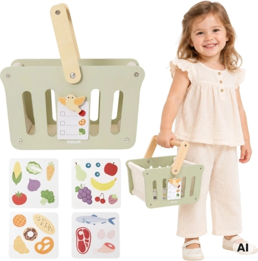 VIGA PolarB Children's Wooden Shopping Basket