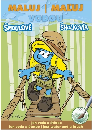 Pobarvanka Slikaj z vodo Smrkci – džungla (A5)