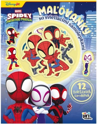Pobarvanka s svetlečimi nalepkami Spidey