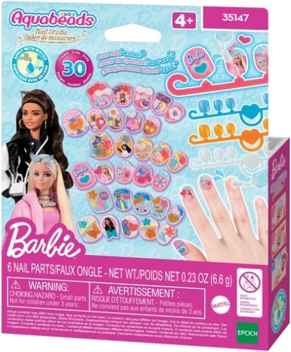 Aquabeads Barbie nail studio – ustvarjalni komplet za okraševanje nohtov iz vodnih perlic
