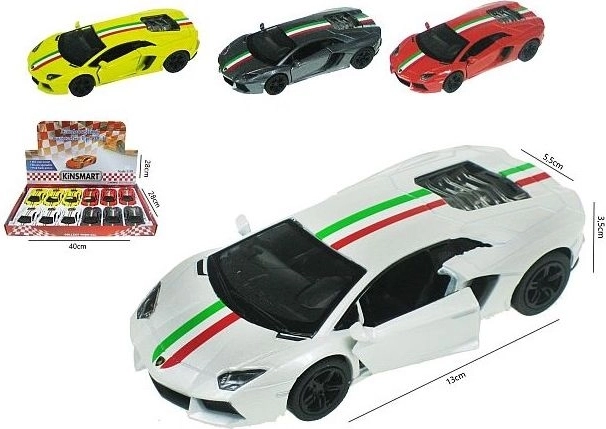 Model car Lamborghini Aventador with pull-back drive 13 cm - 1 piece
