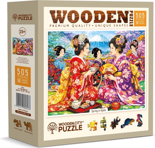 WOODEN CITY lesena sestavljanka Pomlad v Kjotu, 505 koščkov