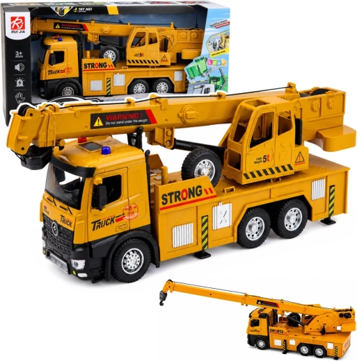 Construction crane truck with metal cab, lights and sounds 1:12 - 1 piece