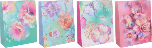 Darilna vrečka velikost L, 30 × 41,5 × 12 cm – celoletna, 4 motivi