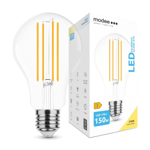 Modee Smart Lighting LED nitna žarnica Globe E27 17 W toplo bela