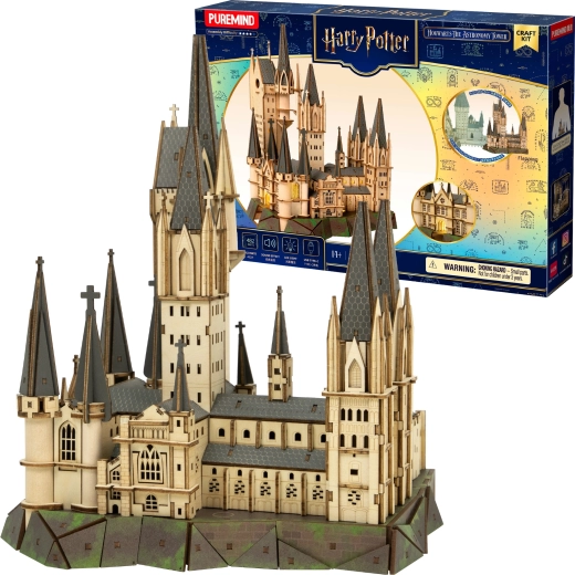 Puremind Harry Potter lesena 3D sestavljanka – Astronomski stolp Bradavič (DIY)