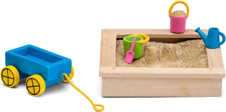 Lundby dodatki za hišico za punčke – peskovnik s kompletom igrač