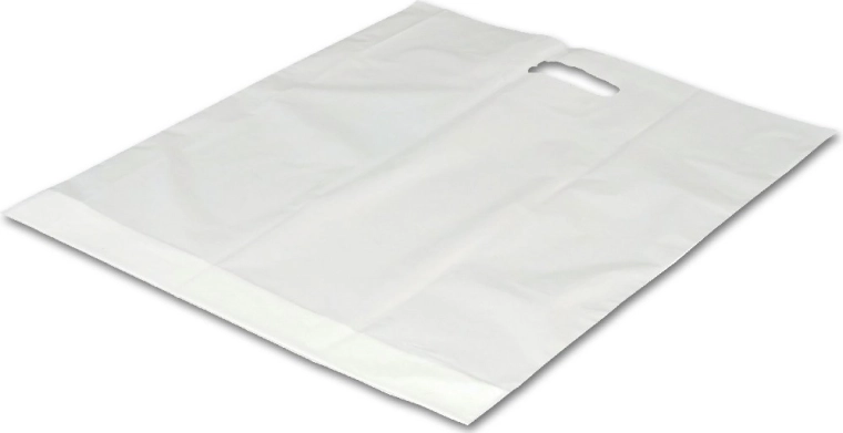 Large white plastic bag with handle cut-out 54 × 59 cm - 1 piece