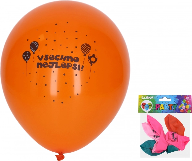Napihljivi baloni Vse najboljše 30 cm, komplet 5 kosov