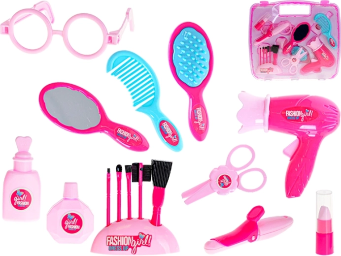 Frizerski set 17 kosov v kovčku za otroke