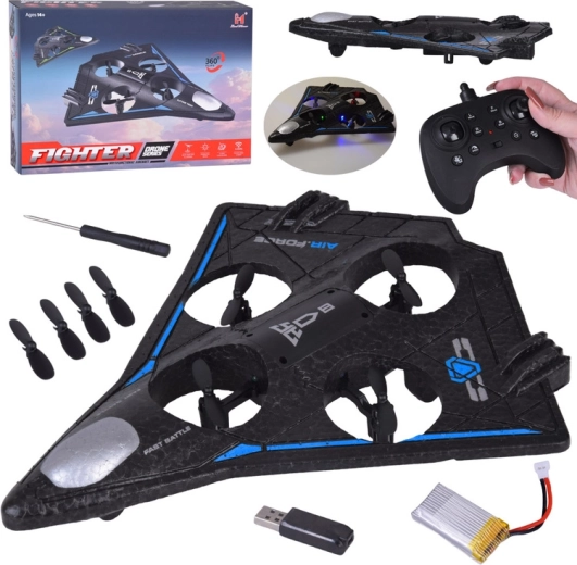 Lahek RC dron z LED učinki in akrobacijami 360°