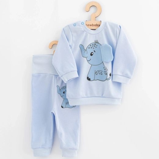 Dojenčki komplet majica in hlačke New Baby Happy Elephant modra 56 (0–3 m)