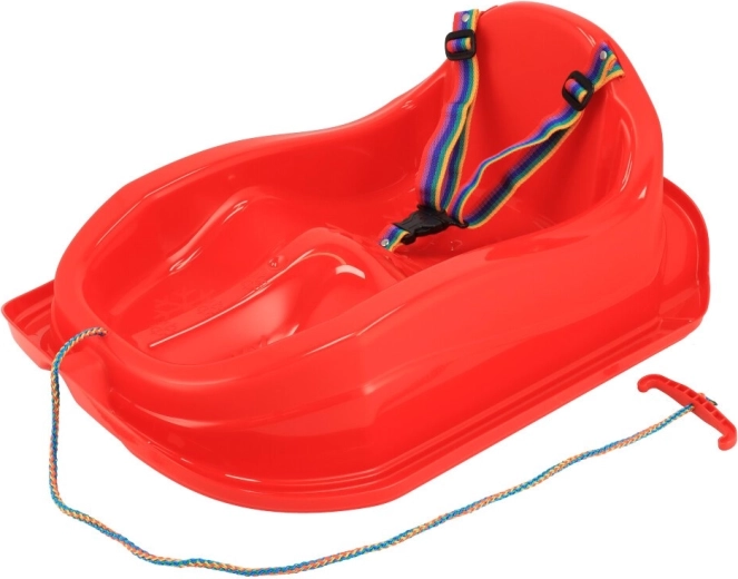 Plastične sani z naslonom BABY MIX Mini rdeče