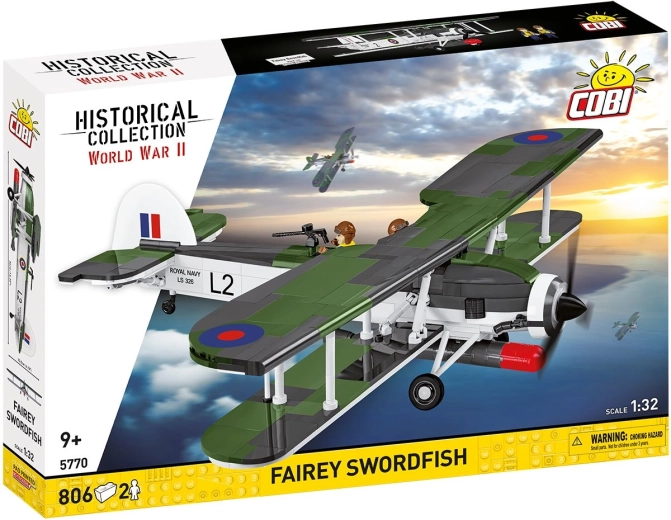 COBI WWII Fairey Swordfish aircraft building set 1:32 (806 pieces, 2 figures)