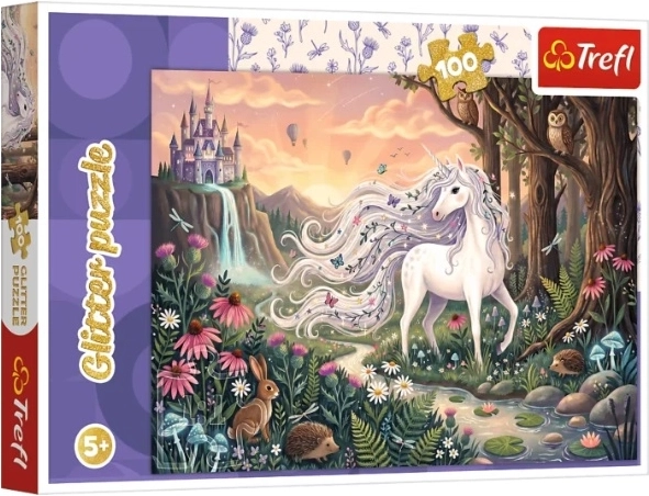 Otroške puzzle Glitter Tęczowy blask samorog 100 kosov – 1 kos