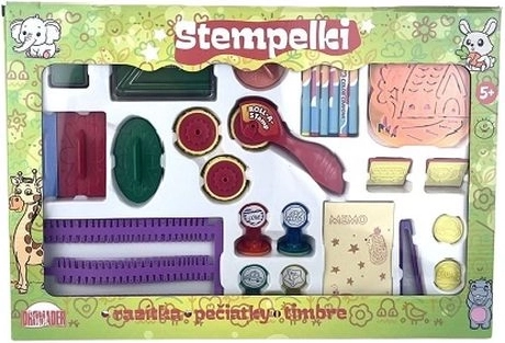 Komplet otroških štampiljk v barvni škatlici