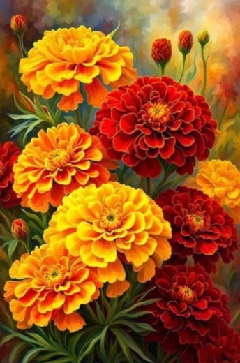Paint by Numbers – Flowers 40 × 50 cm on Canvas